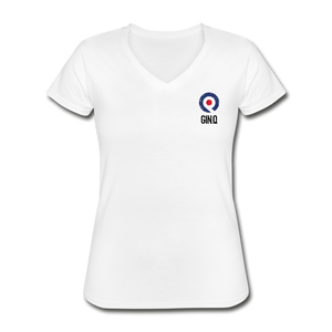Klassisches Frauen-T-Shirt mit V-Ausschnitt - Weiß