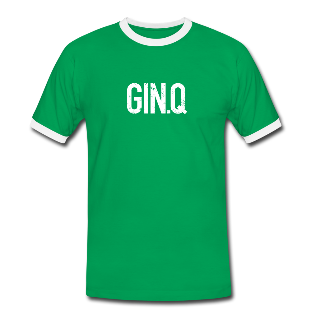 Männer Kontrast-T-Shirt - Kelly Green/Weiß